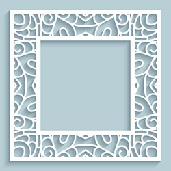 square frame with lace border pattern vector image