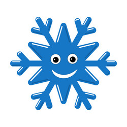 snowflake smiley baby face cute winter blue snow vector image