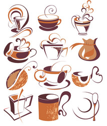 big set of coffeetea elements vector image