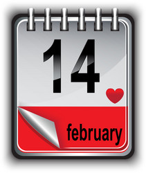 calendar for february 14 vector image