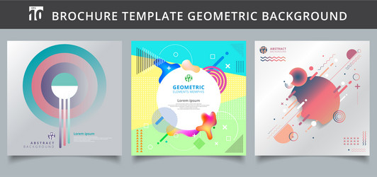 set template geometric covers design vector image