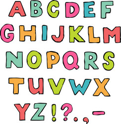 font a to z alphabet vector image