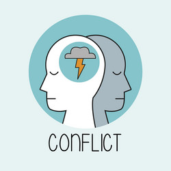 profile human head conflict vector image