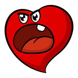 angry cartoon heart conversation in elevated vector image