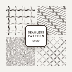 a set of four seamless patterns squares vector image