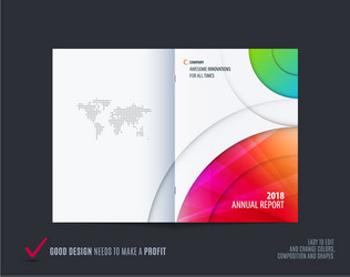 abstract double-page brochure design round style vector image