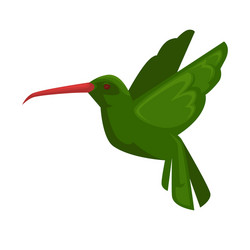 green hummingbird in flying position isolated vector image