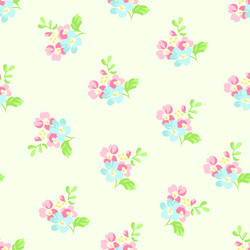 seamless floral pattern with little pink and blue vector image