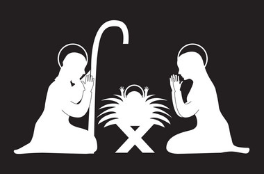 nativity scene over black background vector image