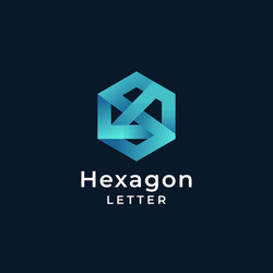 logo hexagon letter gradient colorful vector image