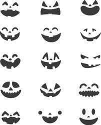 halloween pumpkin faces set clipart vector image