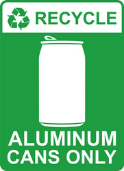 recycle sign - aluminum cans only vector image