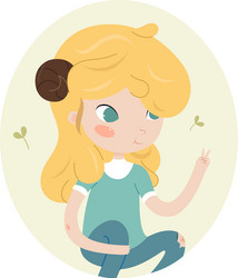 cute horoscope - aries vector image