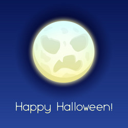 Happy halloween angry moon vector