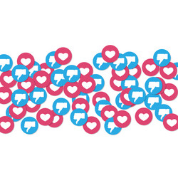 social media like and heart symbol center vector image