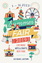 summer fair flyer template vector image