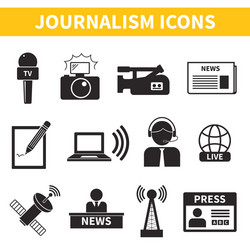 journalism icons set vector image