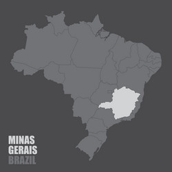 brazil minas gerais map vector image