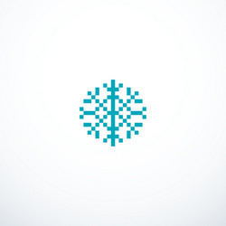 pixel snowflake icon vector image