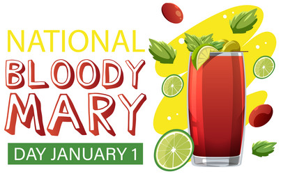 national bloody mary day banner design vector image