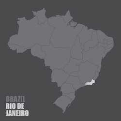 brazil rio de janeiro state map vector image