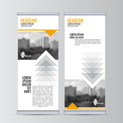 roll up business banner design vertical template vector image