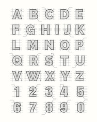 drafting paper alphabet vector image