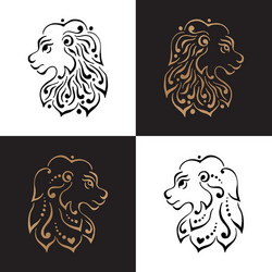 lion head tattoo or logo vector image