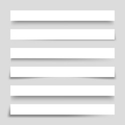 set white blank paper scraps with shadows page vector image