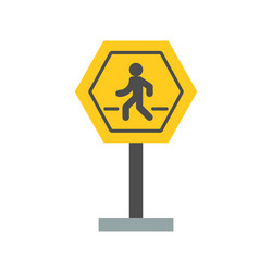 pedestrian crossing sign icon flat design vector image