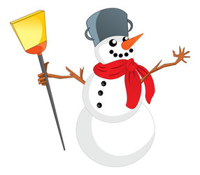 snowman with scarf vector image