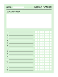 planner page daily plan blank paper sheet vector image