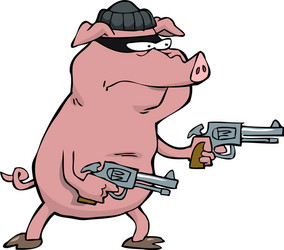 pig robber with guns vector image