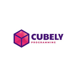 Logo cube simple mascot style vector