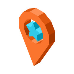 favorite geolocation icon with blue star inside vector image