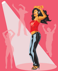 Dancing girl vector