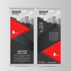 Roll up business banner design vertical template vector