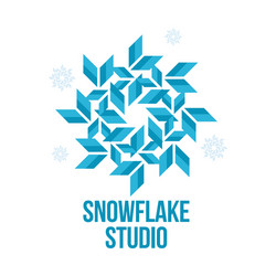 geometrical abstract snowflake logo vector image