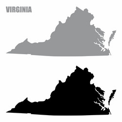 virginia state silhouette maps vector image