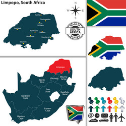 map of limpopo south africa vector image