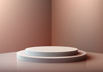 3d white podium with a slight shadow sits vector image