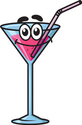 cartoon cocktail character vector image