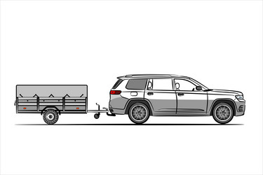 car with trailer awning vector image