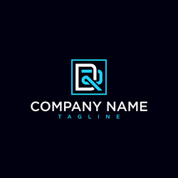 dr or rd luxury initial square logo design vector image