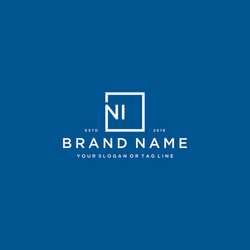 letter ni with a square design vector image