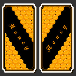 on theme for label of sugary flowing down honey vector image