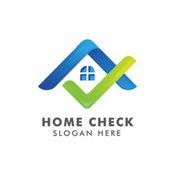 home logo template with check mark for real vector