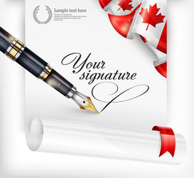 Canadian blank and pen vector