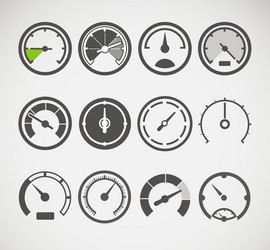 different slyles of speedometers collection vector image