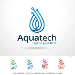 aqua technology logo template vector image